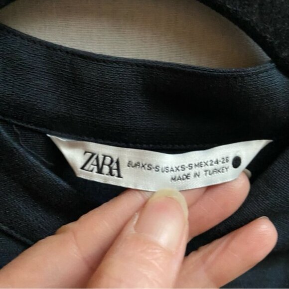 Zara modal blend large cuffs button oversize blouse Sz XS/S - Picture 5 of 8